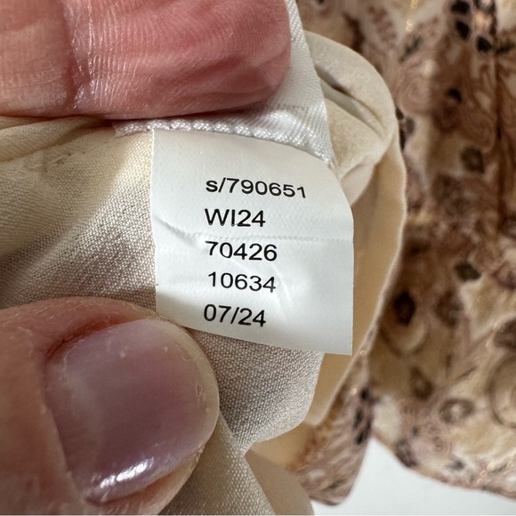 Loft Cream and Brown Floral Surplice Top NWT - Picture 11 of 12